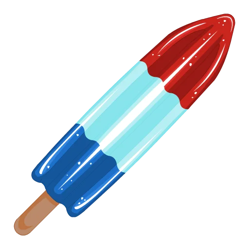 Red, White And Blue Rocket Popsicle