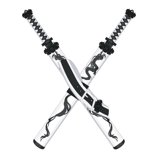 Ninja Double Swords On Back