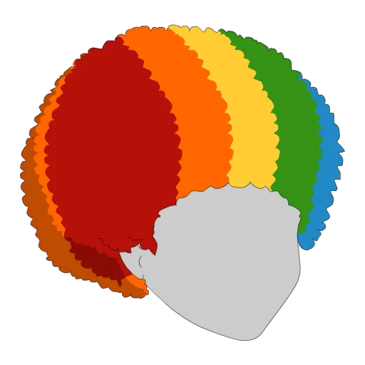 Rainbow Raver Afro Wig