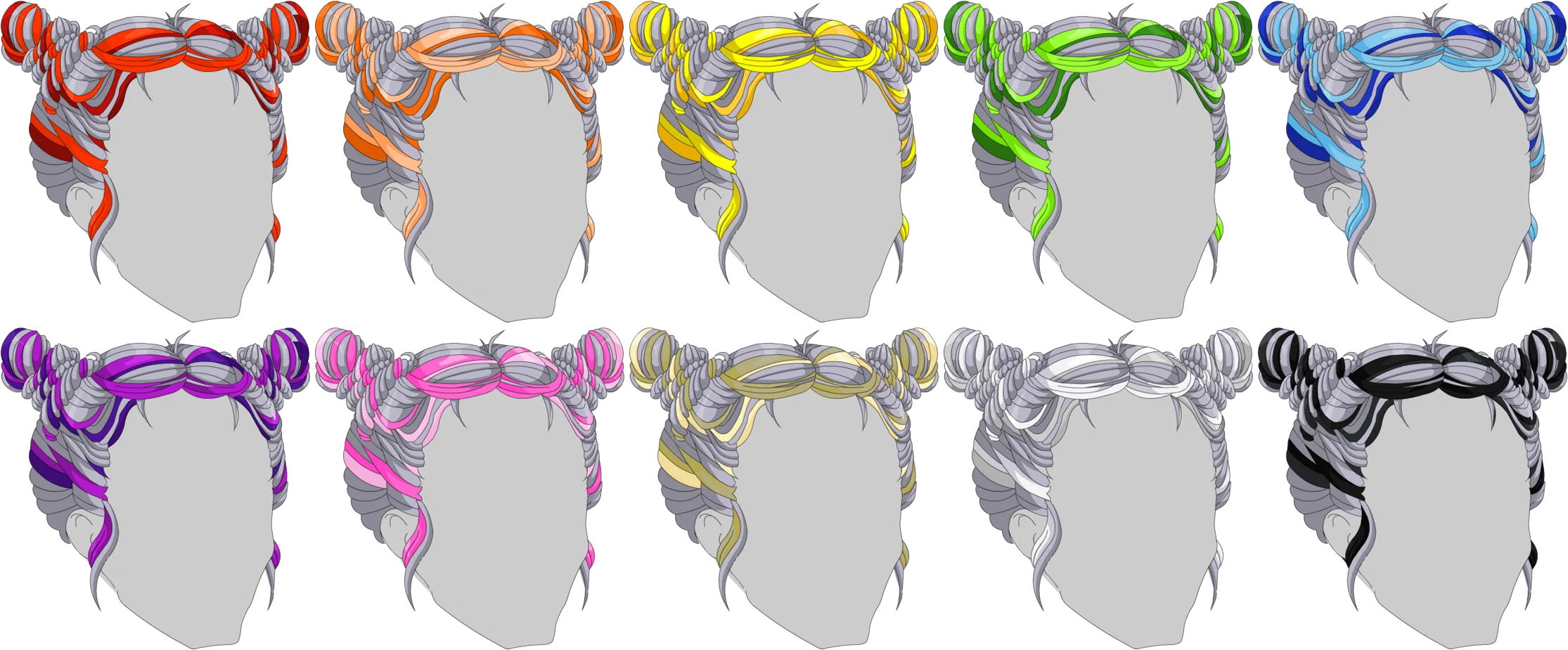 Space Buns Hair - Male