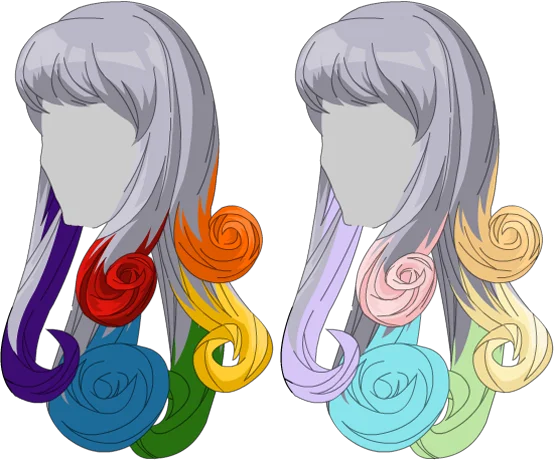 Long Rainbow Hair - Male