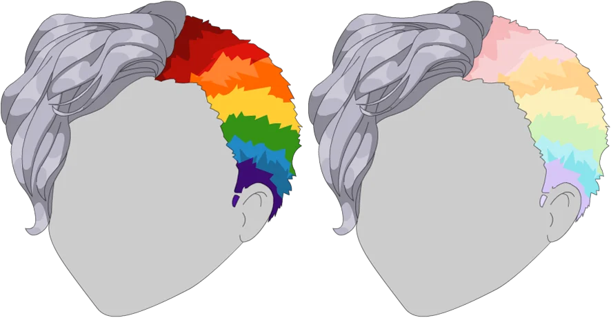 Shaved Rainbow Hair - Female