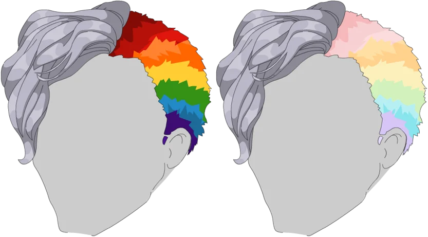 Shaved Rainbow Hair - Male