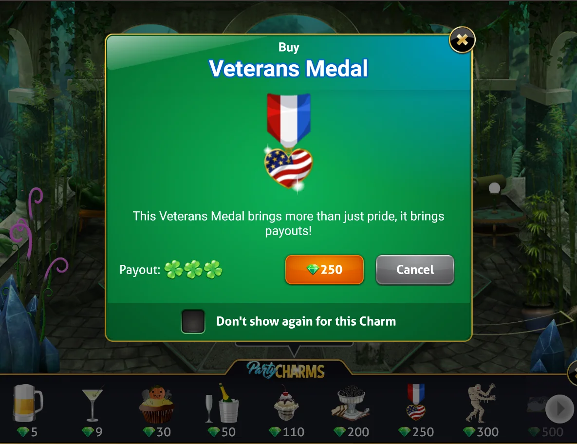 Veterans Medal Charm