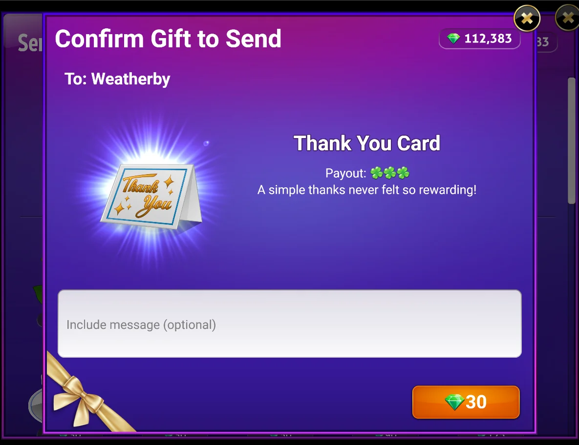 Thank You Card Charm