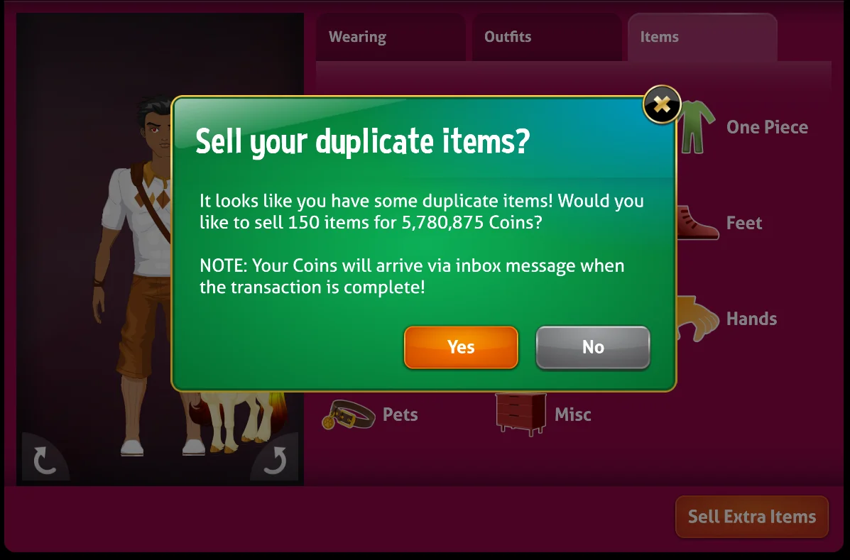 Sell your duplicate items?