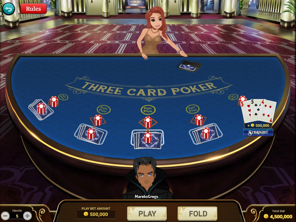 Gameplay of 3 Card Poker - Single Player Gameplay of 3 Card Poker - Single Player