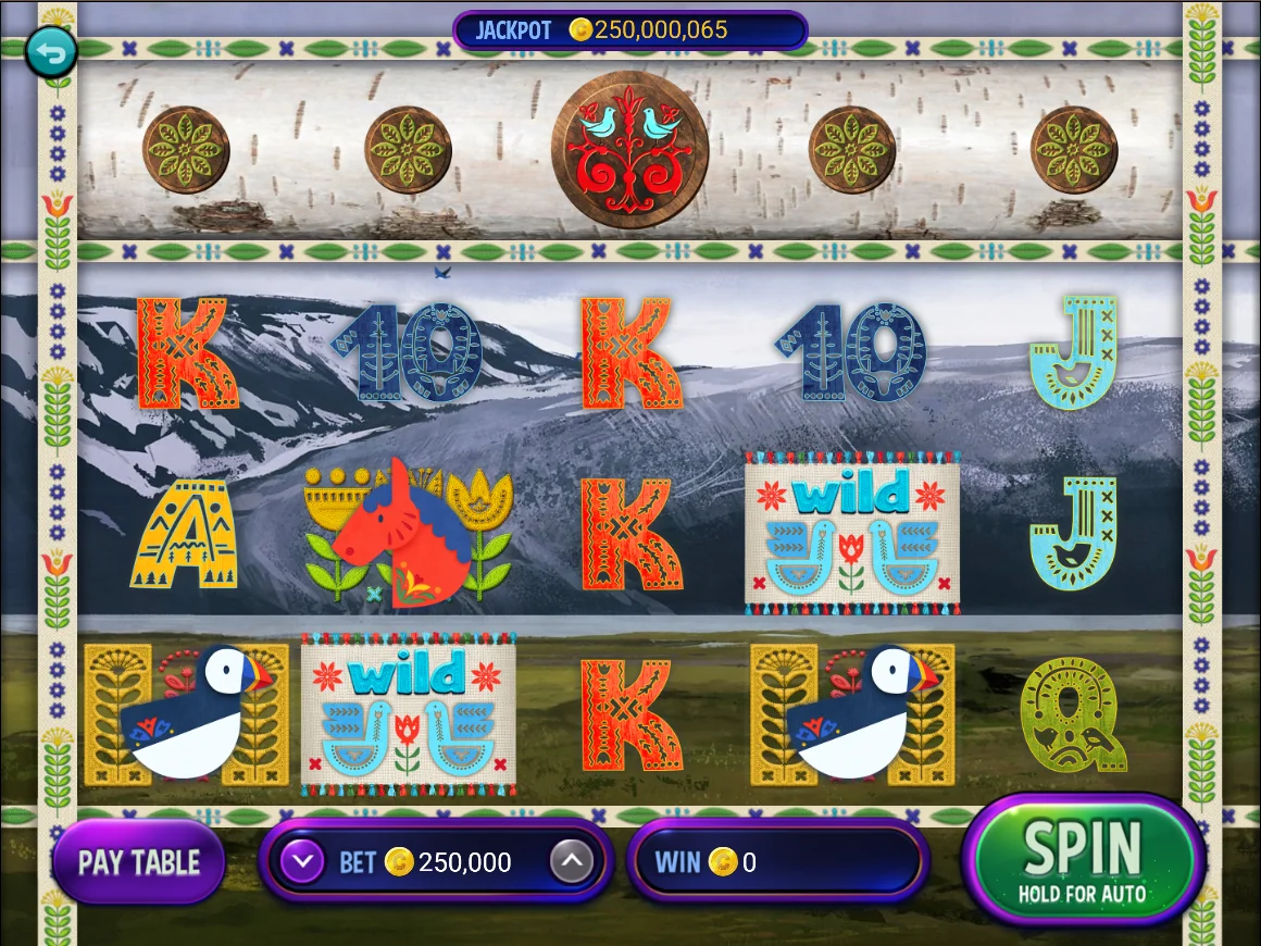 Folk & Fjortune Slots In-Game Screen