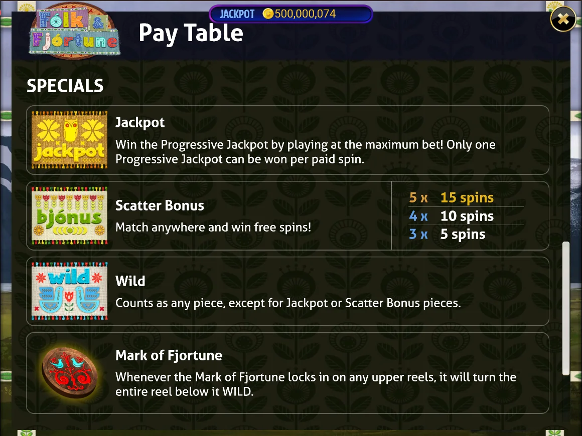 Folk & Fjortune Slots Special Pieces