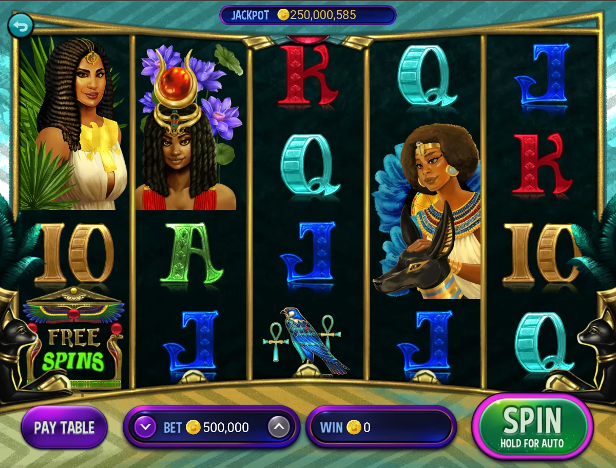 Night On The Nile Slots In-Game Screen