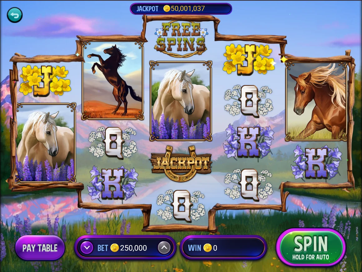Pony Up Prairie Slots In-Game Screen